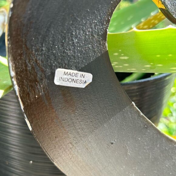 Vintage 90s Giraffe Shaped Wooden Decor Mirror Wall Hanging - Picture 6 of 16